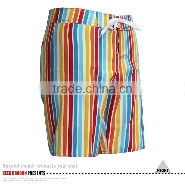 Factory Directly Vertical Rainbow Stripes Mens Swimwear Wholesale