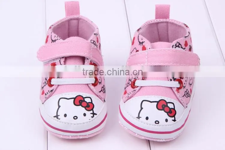 2014 wholesale baby shoes girls gray hello kitty infant shoe girls cavans kitty shoes