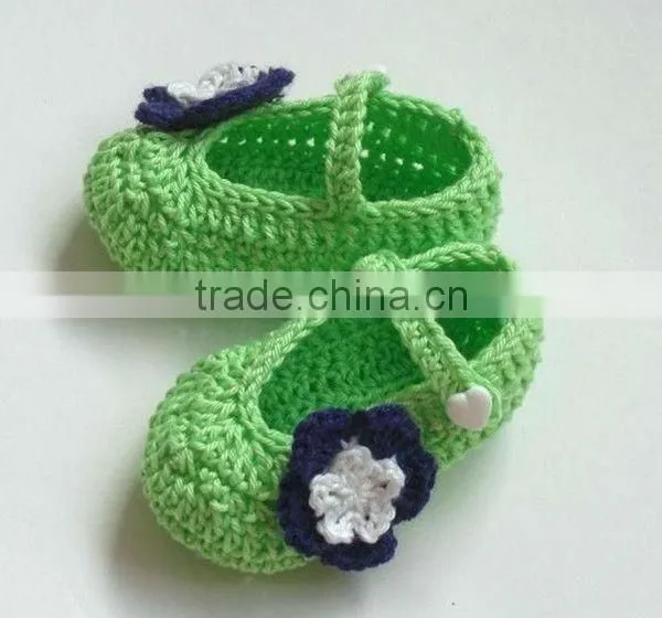 Wholesale baby crochet wool shoes Knitted Handmade Crochet Infant Baby Shoes Pattern