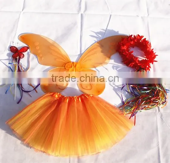 Halloween 4pcs Bithday fairy girls fancy princess dress up costume set