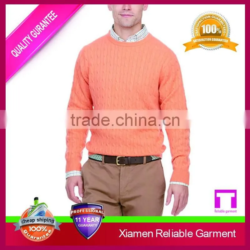 Classic cable wool sweater design for man