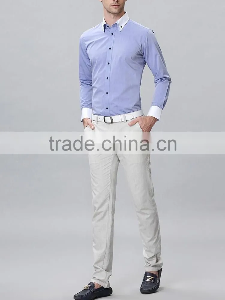 Long sleeve double collar fancy shirts for men wholesale men's shirts