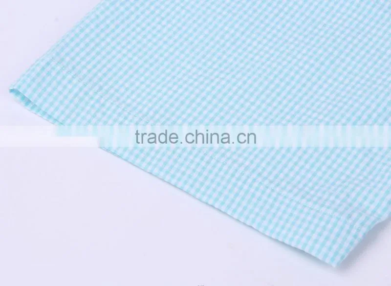 2017 latest design seersucker men's short sleeve shirt
