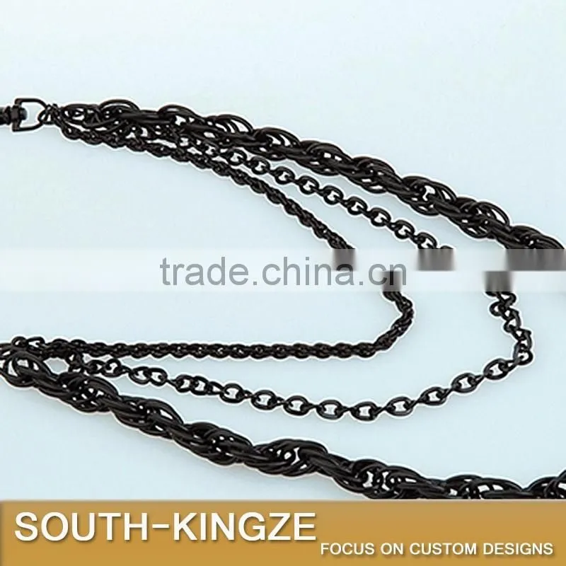 Black Color Punk Style Pants Chain