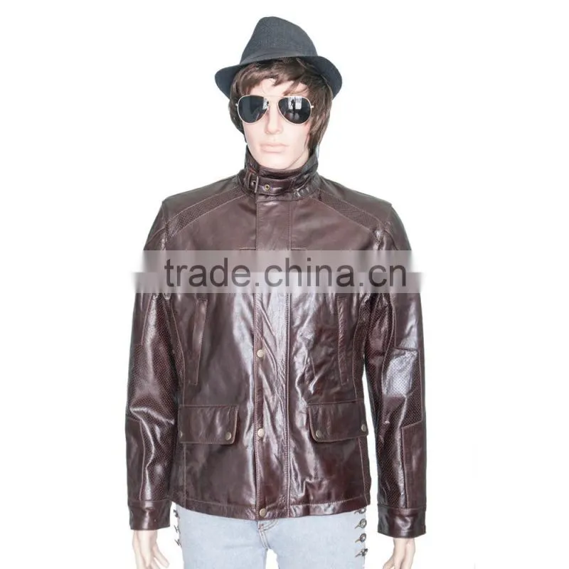 HIGH QUALITY SLIMFIT MEN BROWN RETRO LEATHER JACKET