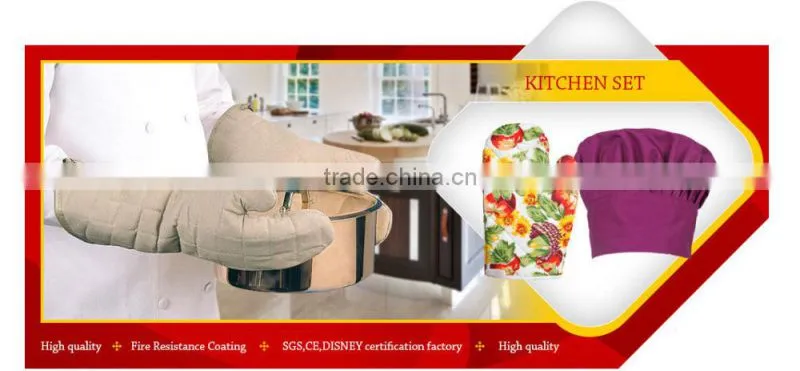 Christmas style cotton kitchen oven glove kitchen printed cotton insulation pad two-piece insulation gloves GVJMX01