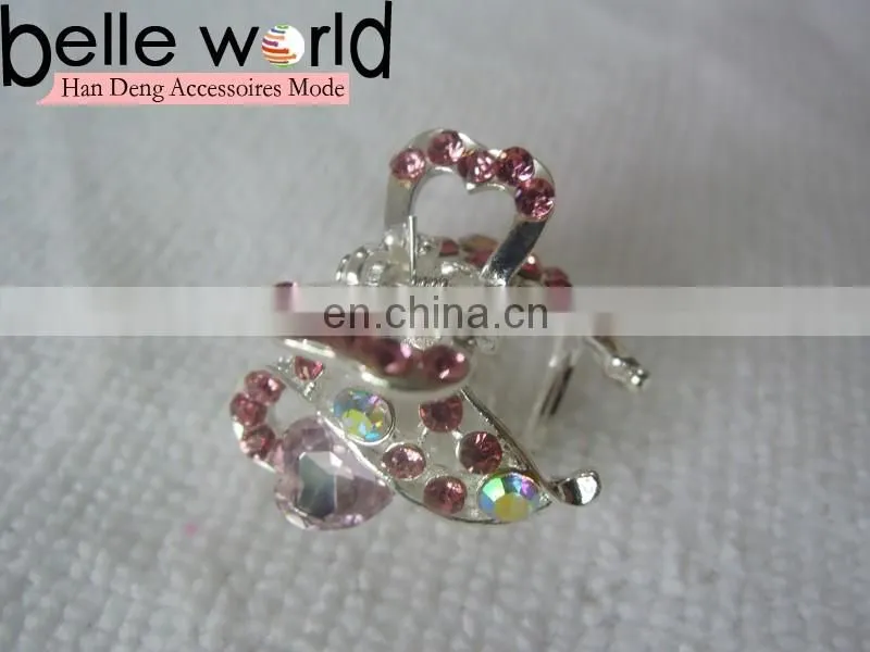 Elegant Heart-shape Rhinestone Mini Hair Claw Clips for Wedding
