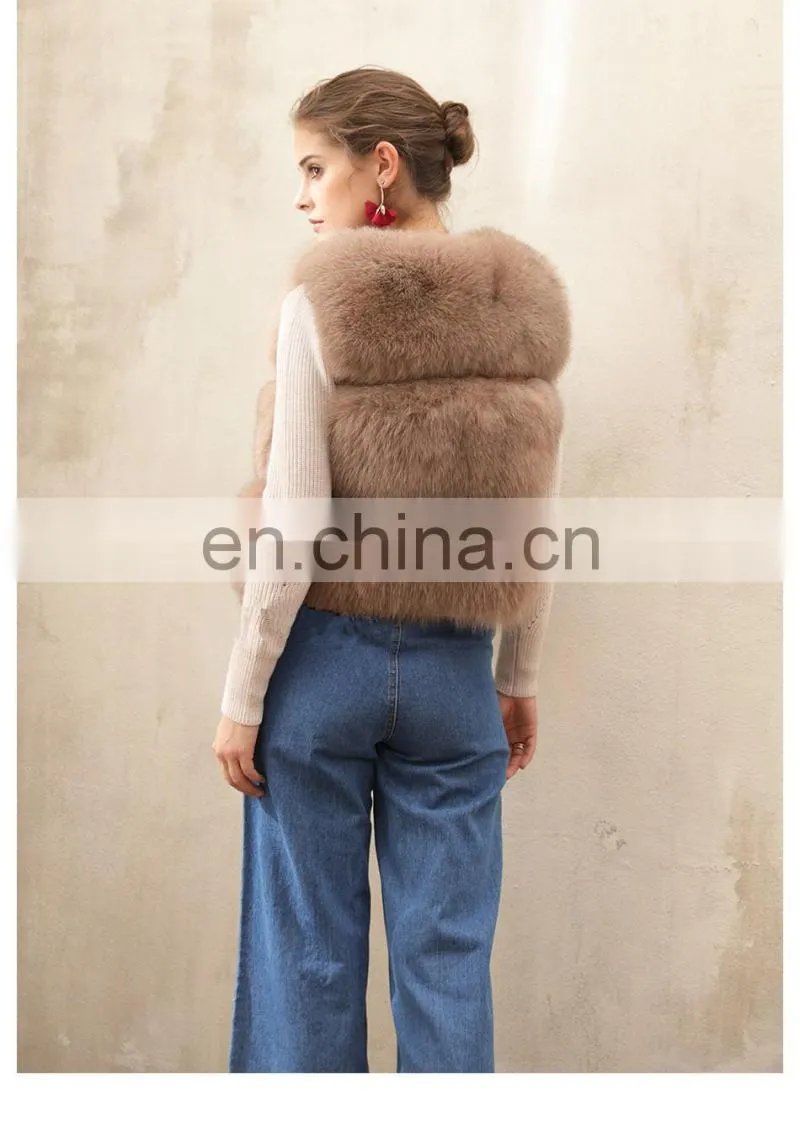 2015 European Fashion Women Vest New Style Beautiful Lady Real Fur Vest