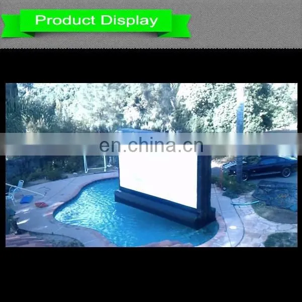 Inflatable floating projection movie screen for swimming party event