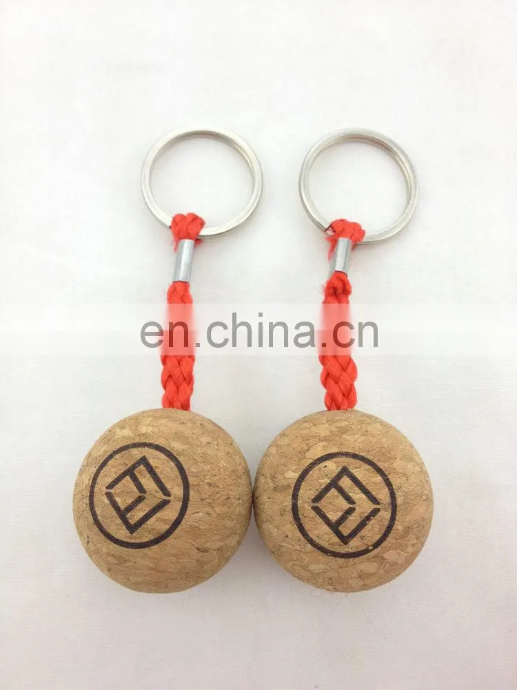 custom cheap promotional printing foam floating cork keychain