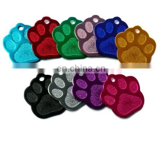 aluminum Paw Shape 2 Sides Tag pet dogs and cats ID Tag