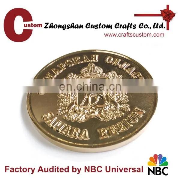 New product custom made gold plated coin for souvenir
