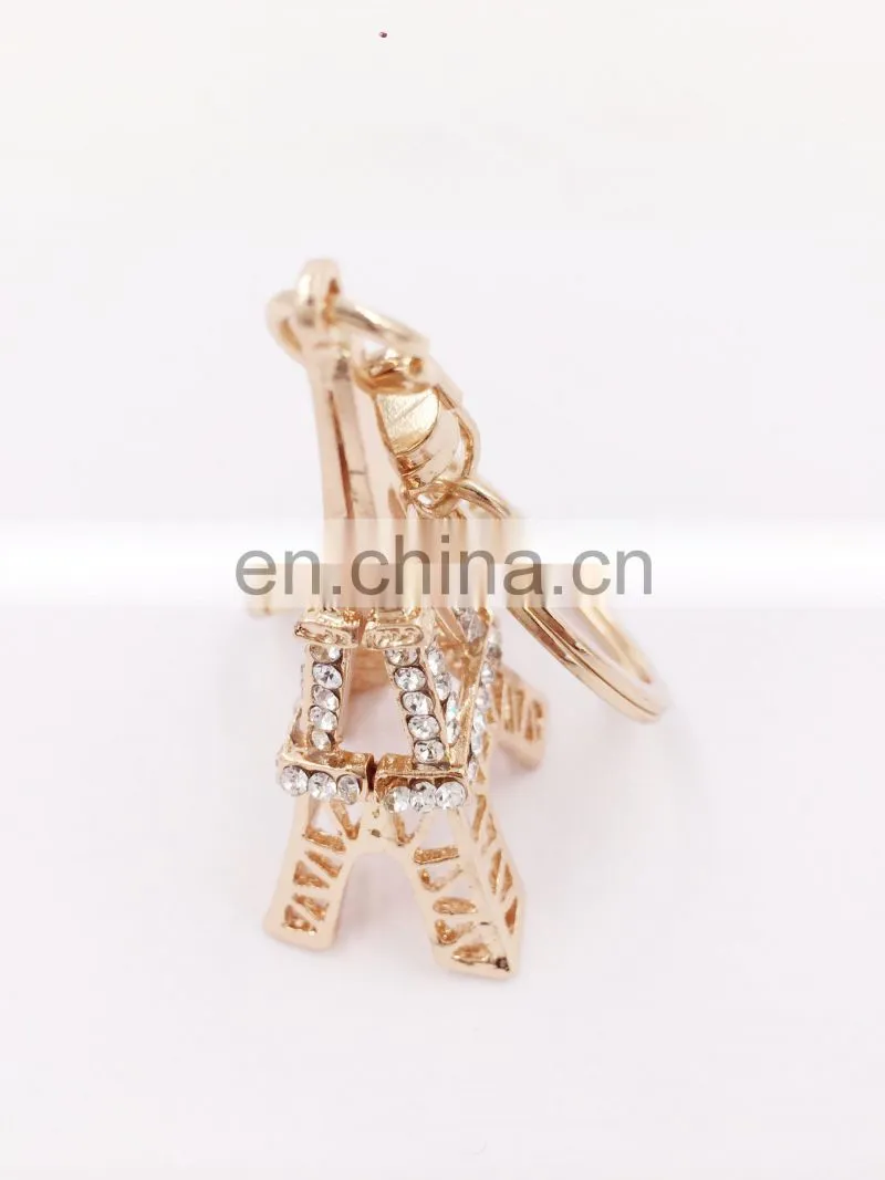 Metal Crystal Iron Tower Keychain Handbag Decoration Fashionable Delicate Gift