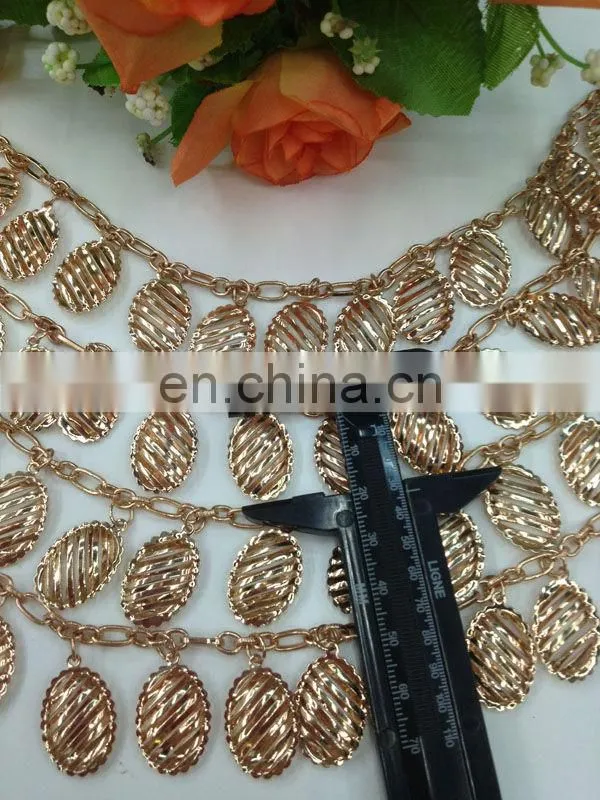hot sell drop crystal gold color metal chain trimming sew on clothing bags or shoes garment accessories