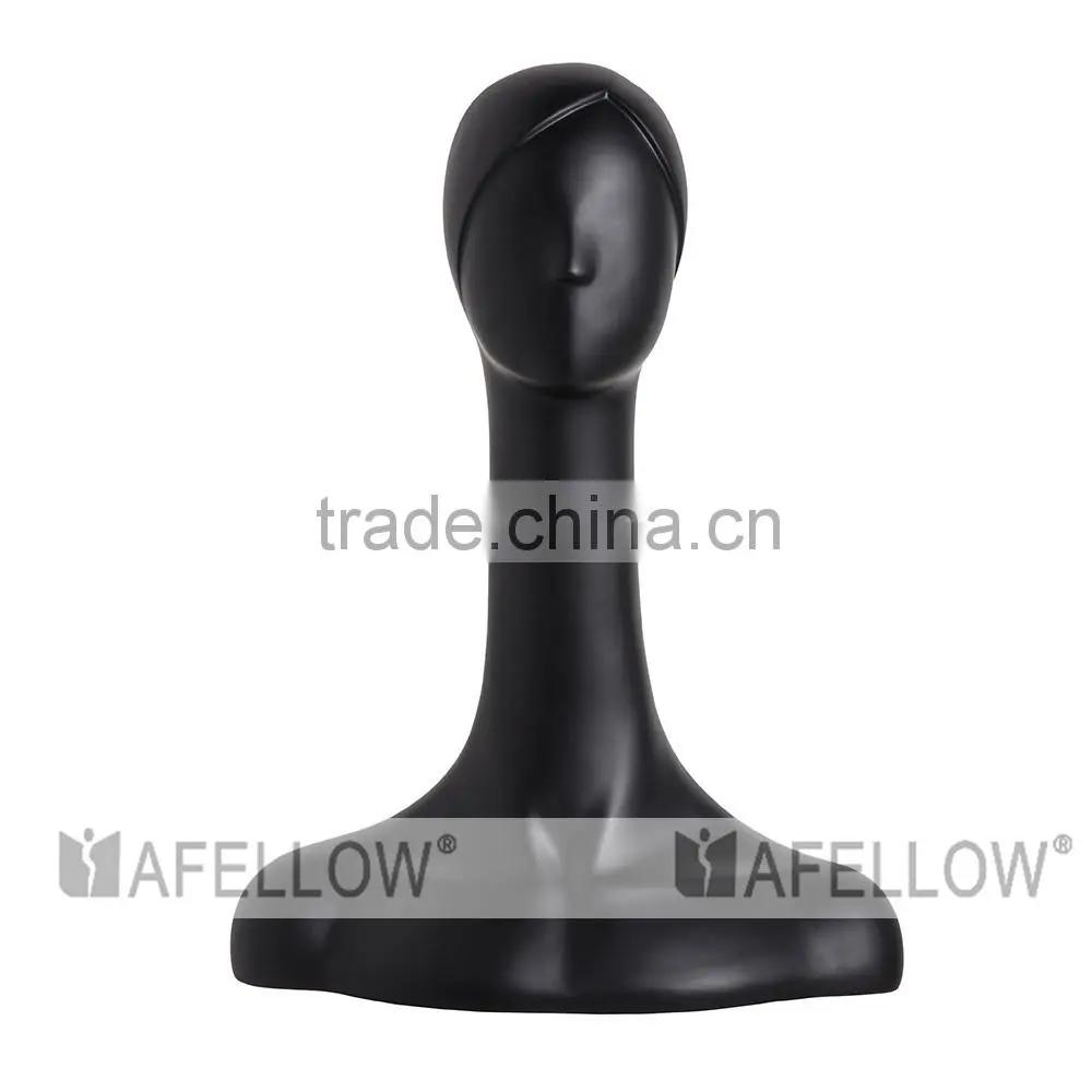Female Abstract head mannequin,Fiberglass Woman Mannequin Head,Cheap Black Head,Dispaly Jewelry/ hat /scarf H1082