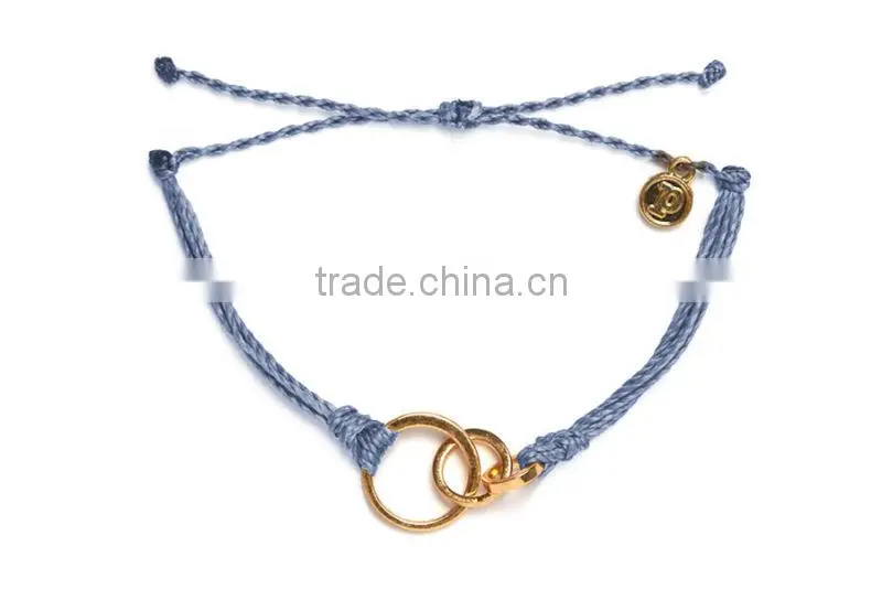 Asymmetric ring closing bracelet wax silk cord woven bracelet
