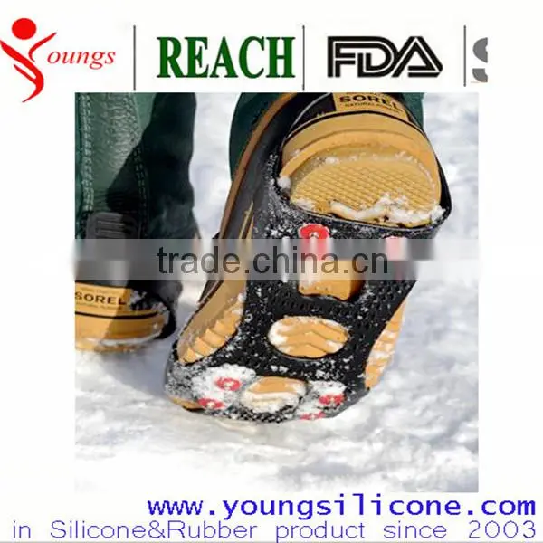 Hot sale factory price natural rubber slip resistant rubber sole shoe ice cleats grips rubber shoes cover anti-slip ice cleats