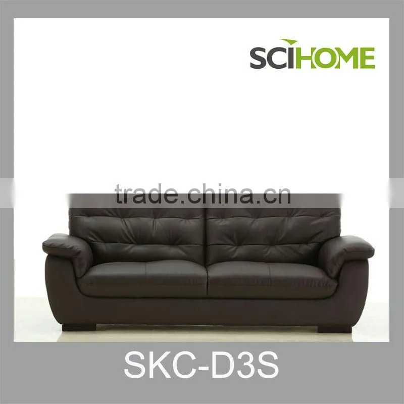 2014 New Genuine Leather Sofa Set Three-Seater In Living Room Chesterfield
