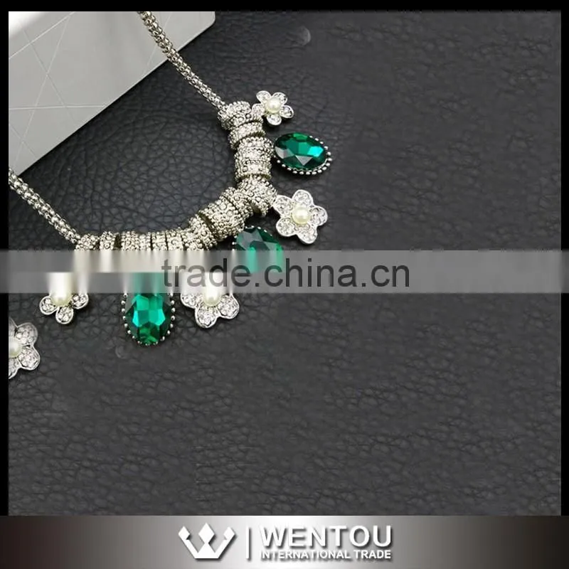 Wholesale Clothing Accessories Antique Drop Gemstone Necklace