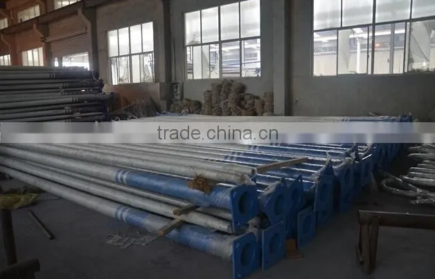 Hot Zinc Galvanized single arm street pole outdoor for solar light