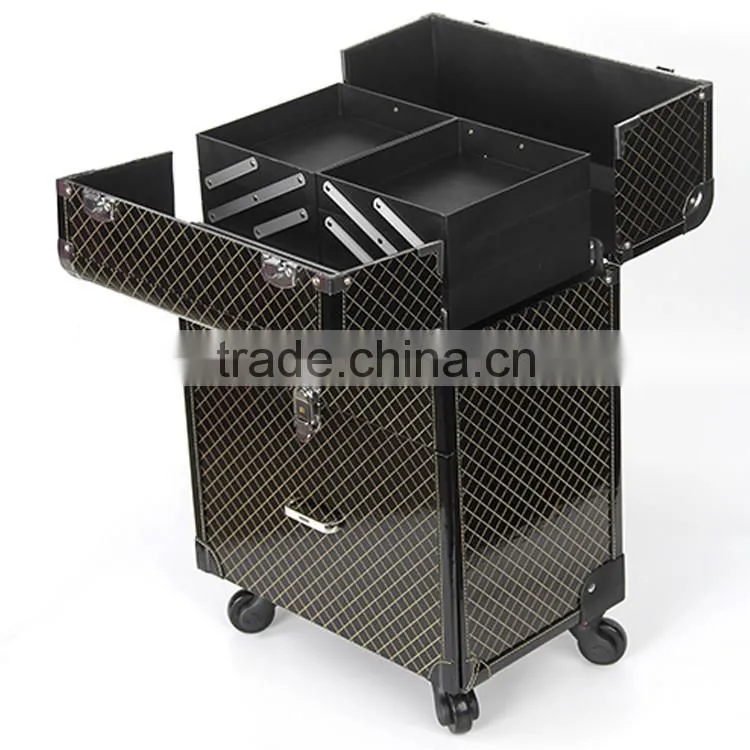 Top Grade Cosmetic Case Trolley Professional Makeup Trolley Case With Drawers