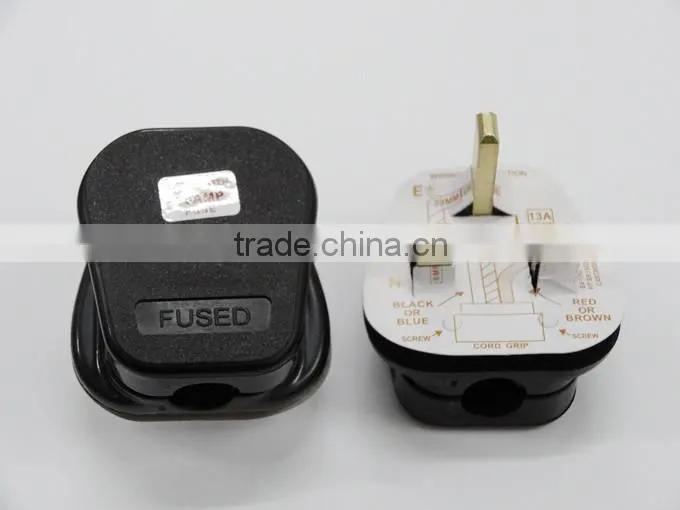 Top Convenience AC 3-Prong UK Rewirable Plug power cord UK plug with fuse