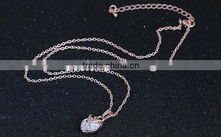2015 Heart shape necklace earring fashion jewelry set with high quality luxury necklace set