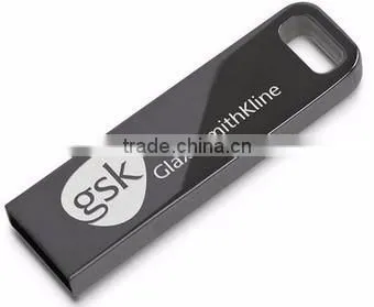 Black Metal Pendrive 1Gb With White Logo Imprint