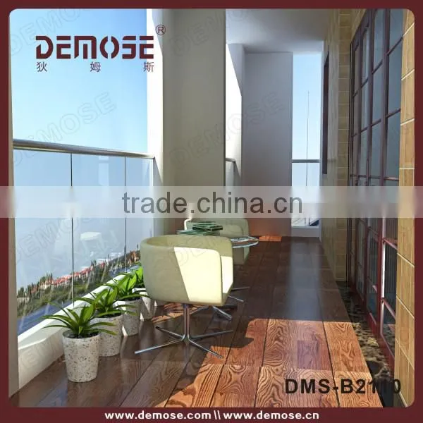 prefab homes balcony frosted frameless glass balustrade