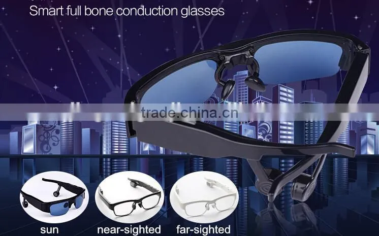 smart bone conduction bluetooth headphone near-sighted glasses