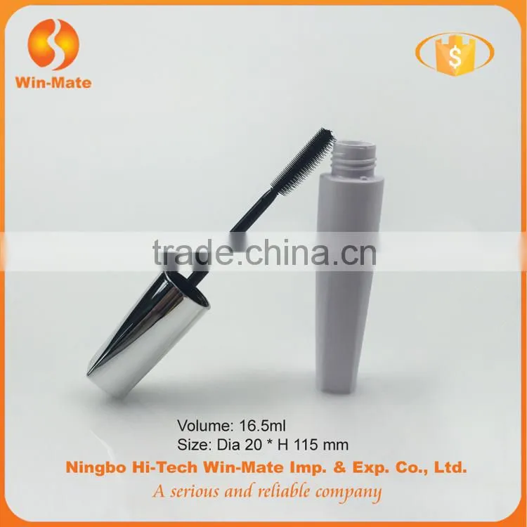 Hot-selling white 16.6ml AS mascara container with brush