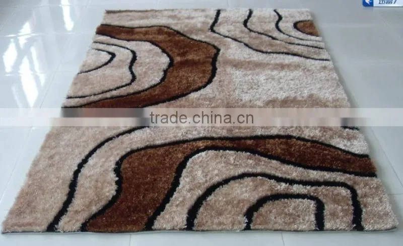 Korea shaggy carpet rose shape red silk carpet, mat,rug for door