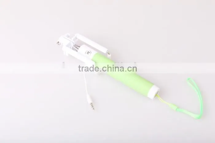 Wired Selfie Stick Handheld Monopod Built-in Shutter Extendable with Fold Holder For iPhone Samsung Smartphone Any Phones Camera