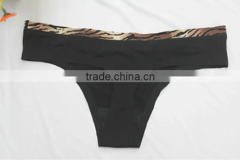 Laser Cut Leopard Print Waist Mini G-string Sexy Panties