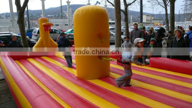 funny inflatable game,tug-of-war game,bungee inflatable basketball game
