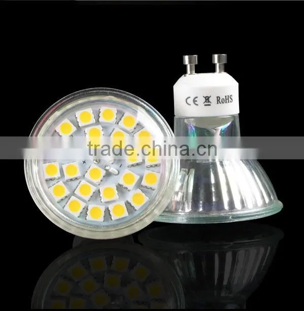 led spot bulb GU10 SMD 5050 led lamps with glass shape