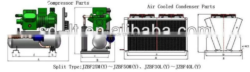 Bizter Compressor Air/Water Cooled Comprssion for Cold room