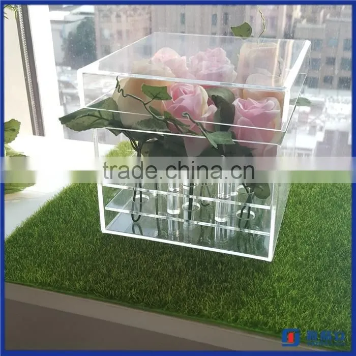 Manufacturer supplier customized acrylic flower display box / high quality acrylic flower display case