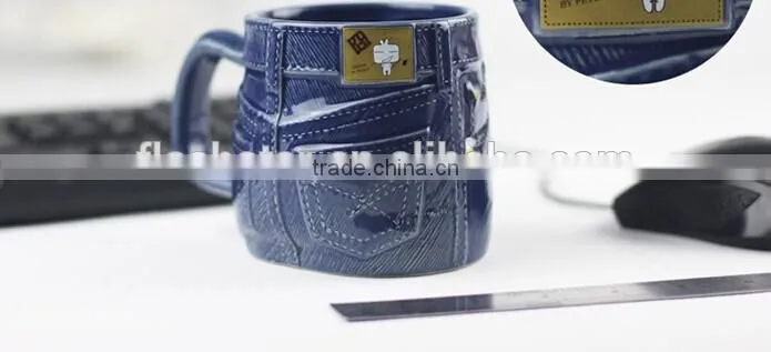 Creative jeans shape ceramic mug