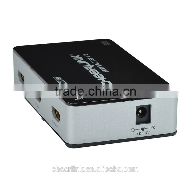 hot sell CHEERLINK Full 1080P HD/3D HDMI Splitter 1x2 / remote control/black