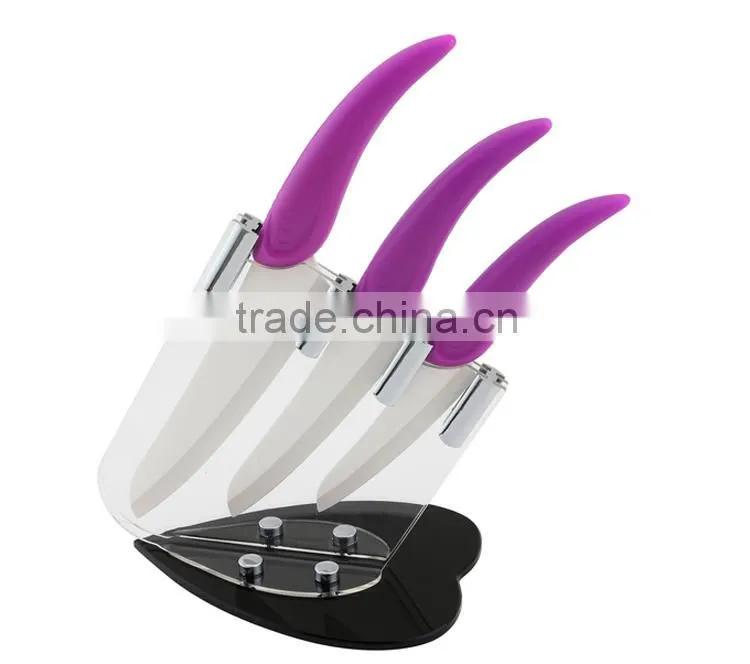 3pcs ceramic pro ceramic knife with soft touching handle
