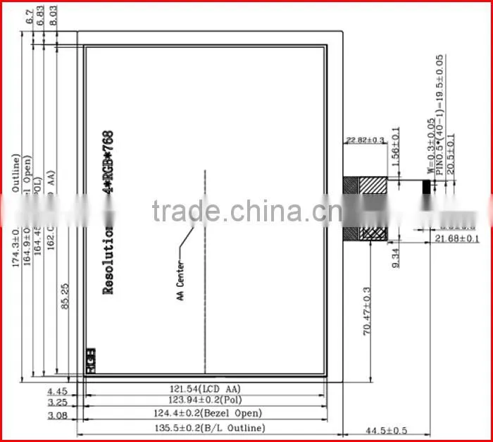 8inch 700nits 1024*768 high brightness lcd capacitive touch panel with LVDS interface