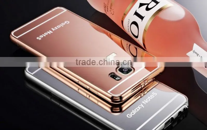 High Quality Aluminum Mirror Bumper Cell Phone Case For Samsung Galaxy Note 5 Mirror Case