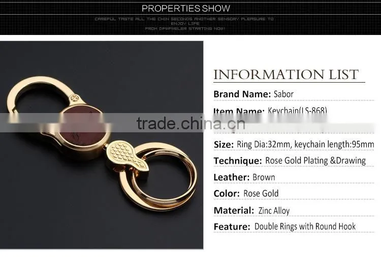 Round Shape Gold Color Luxury Car Keychain