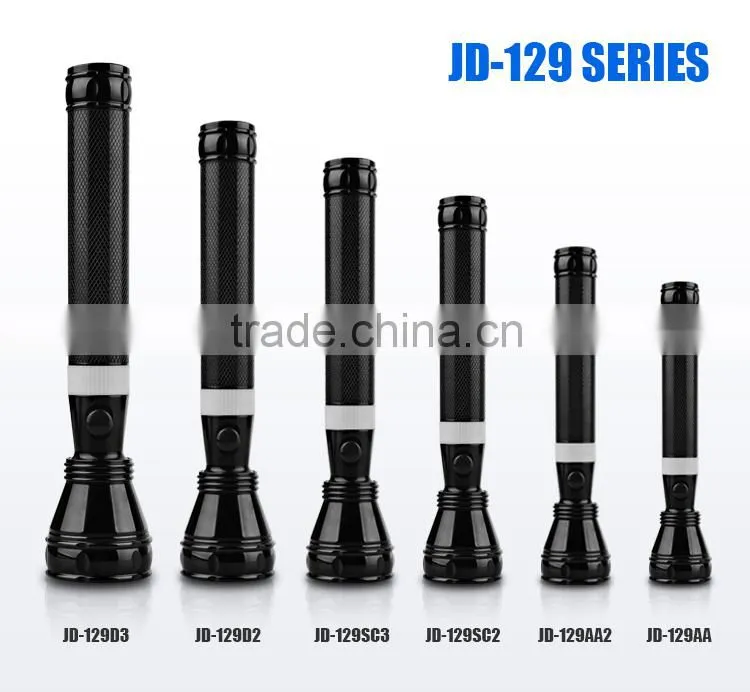 cheap high power long distance aluminum portable The Middle East LED rechargeable flashlight torch - JD129 Keen