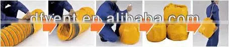 Portable fire resistant PVC air conditioner insulated round ductwork