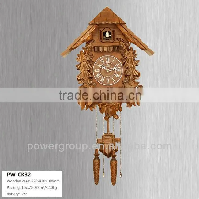 Cuckoo bird sound wall clock with bird cage Nature clock with greek numerals Exquisite workmanship Best quality CK32