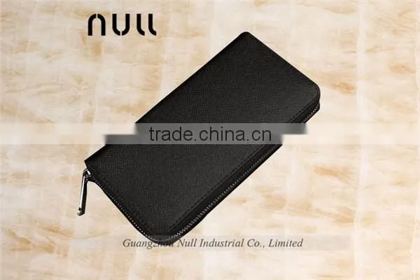 Durable canvas leather zipper card holder wallet for men