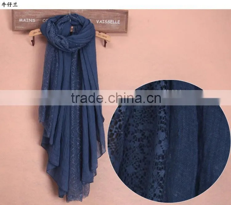 Fashion Scarf Factory China,100% Cotton Pashmina Scarf,Custom Scarf Shawl