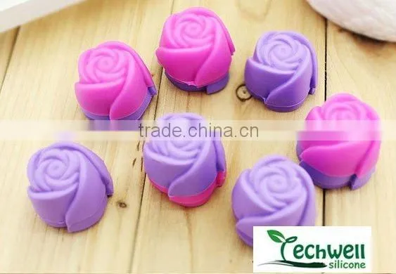 colorful rose silicone cupcake baking cups